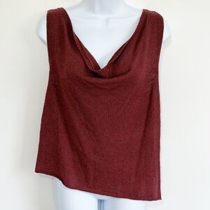 Free People Beach Sweater Tank Top Open Back Tie Asymmetrical Medium NWT